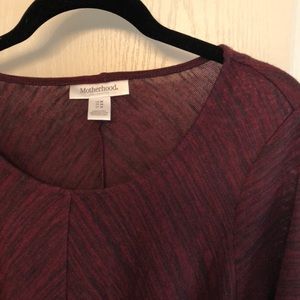 Motherhood Maternity maroon dress with tie waist